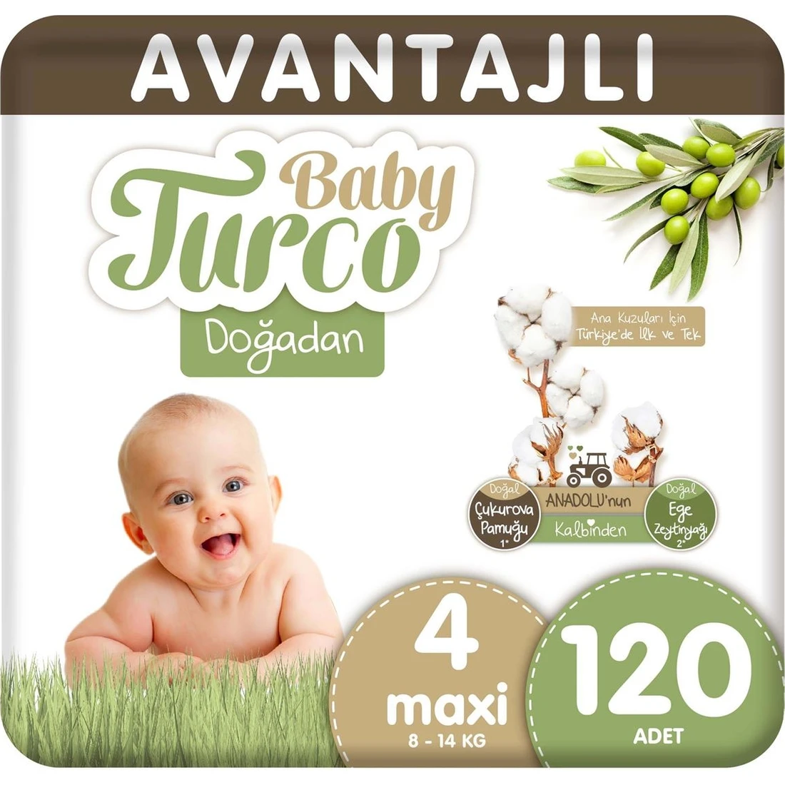 Baby Turco Doğadan Avantajlı Bebek Bezi 4 Numara
