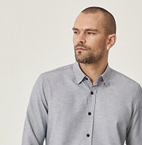 Düğmeli Yaka Tailored Slim Fit Dar Kesim Oxford Gri Gömlek